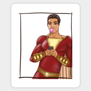 Shazam! Superhero from DC comics in anime style Sticker